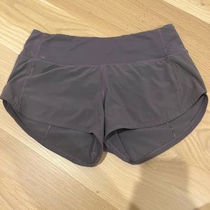 Lululemon Speed up Shorts - size 2 - 2.5" - plum purple/grey